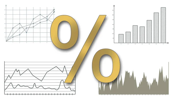 Концепция процентных ставок — стоковое фото