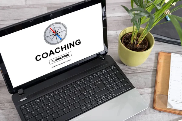 Concetto di coaching su un laptop — Foto Stock