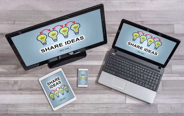 Share ideas concept on different devices