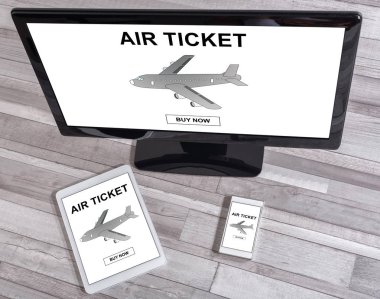 Hava bilet rezervasyon kavramı farklı cihazlarda