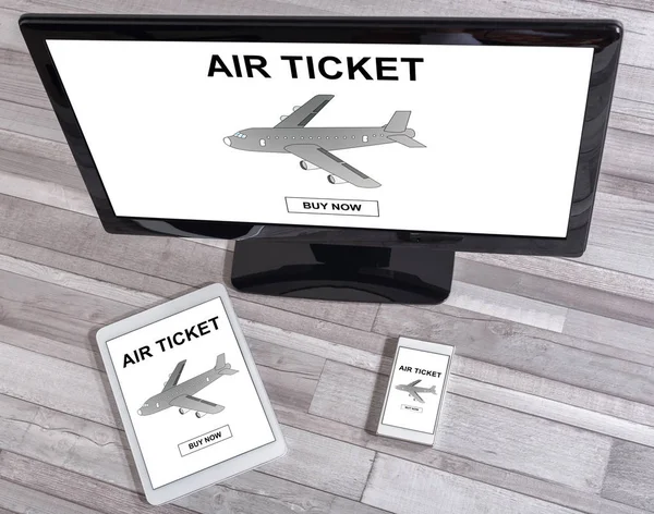 Hava bilet rezervasyon kavramı farklı cihazlarda