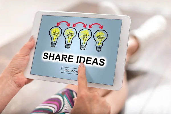 Share ideas concept on a tablet