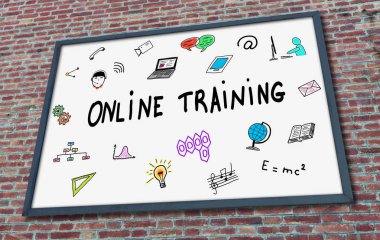 Çevrimiçi eğitim kavramı bir panoda