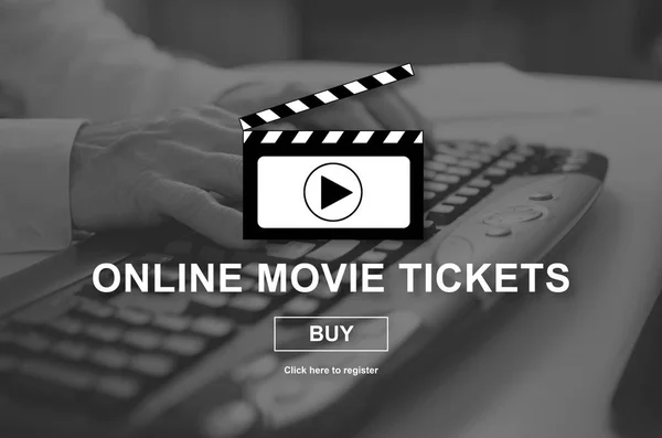 Conceito de bilhetes de cinema online — Fotografia de Stock