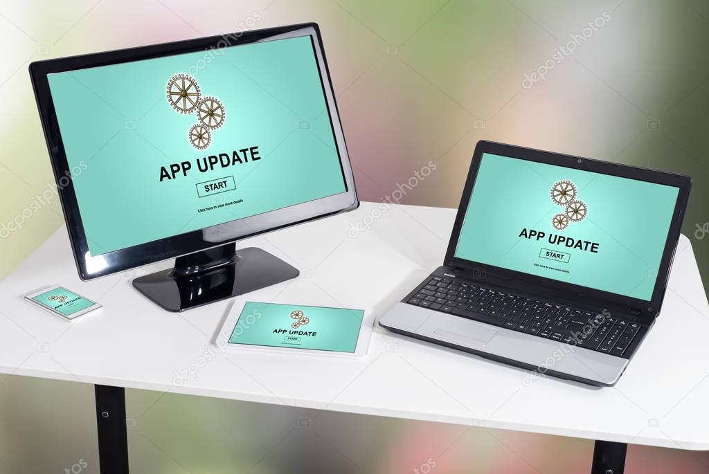 Application update concept on different devices