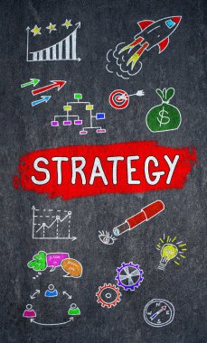 İş stratejisi kavramı üzerine bir yazı tahtası