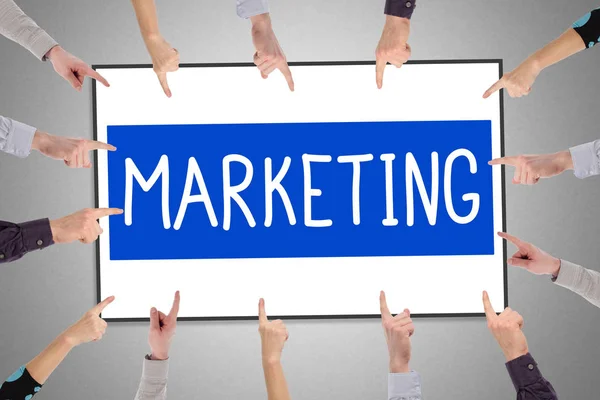 Conceito de marketing em um quadro branco — Fotografia de Stock