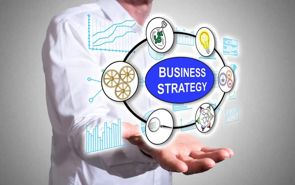 人間の手の上のビジネス戦略コンセプト — ストック写真