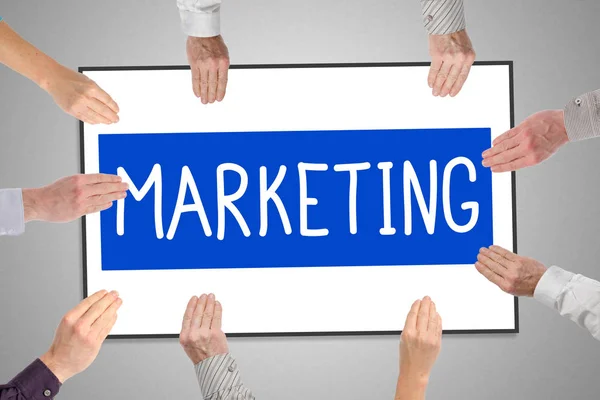 Concepto de marketing en una pizarra — Foto de Stock