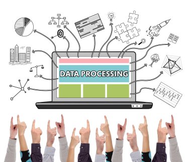Veri işleme kavramı tarafından birkaç parmak işaret