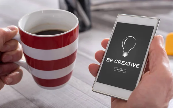 Be creative concept on a smartphone