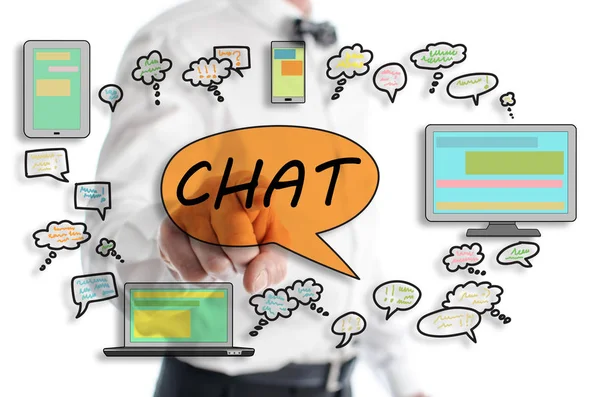 Chat concept shown by a man — Stock Photo, Image