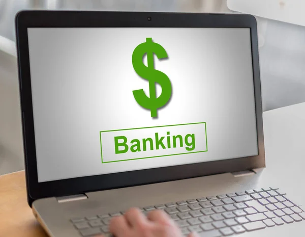 Banking concept on a laptop — Stock Photo, Image