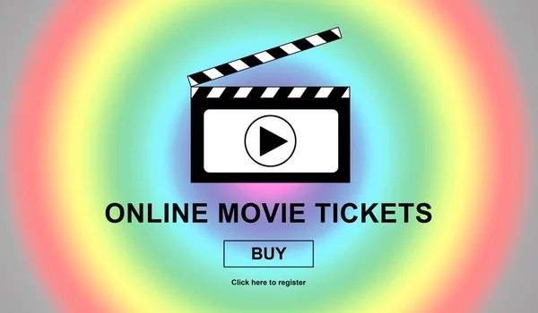Concepção de compra de bilhetes de cinema online — Fotografia de Stock
