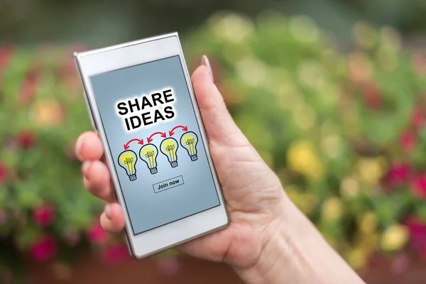 Share ideas concept on a smartphone