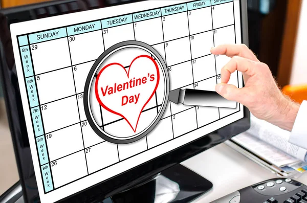 De dag van Valentijnskaarten op planner — Stockfoto