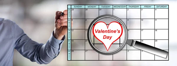 День святого Валентина на планировщике — стоковое фото