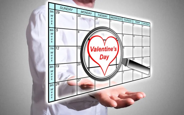 Día de San Valentín en planificador — Foto de Stock