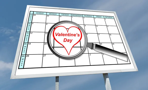 De dag van Valentijnskaarten op planner — Stockfoto
