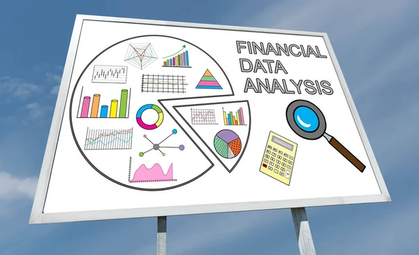 Finanzdatenanalyse-Konzept auf einer Plakatwand — Stockfoto