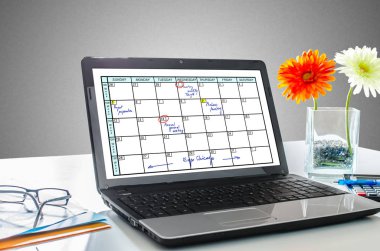 Bir dizüstü bilgisayar ekranında planlayıcısı kavramı