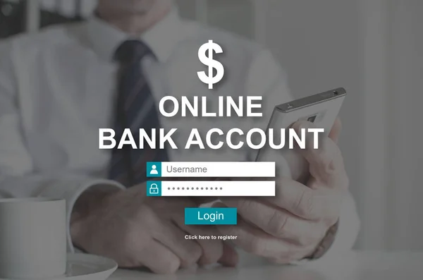 Conceito de conta bancária online — Fotografia de Stock