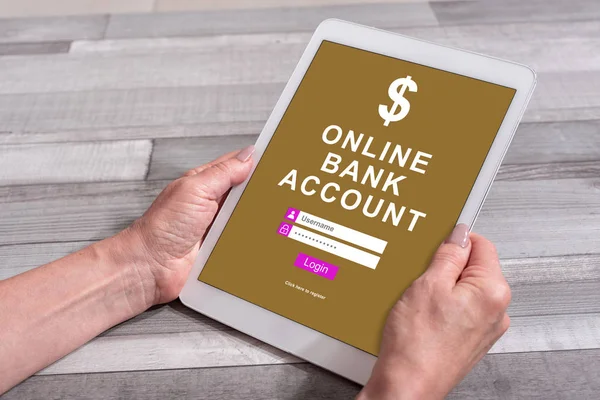 タブレット上のオンライン銀行口座概念 — ストック写真