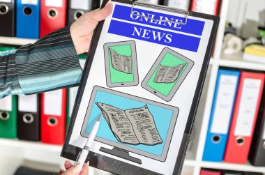 Online haber kavramı üzerinde bir Pano