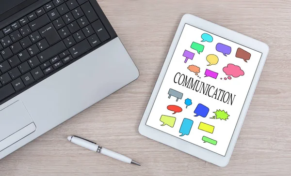 Communication concept on a digital tablet