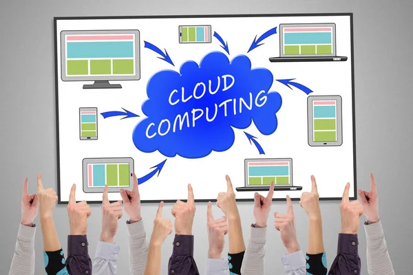 Cloud-Computing-Konzept auf einem Whiteboard — Stockfoto