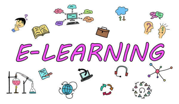 Dessin du concept e-learning — Photo