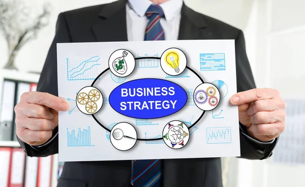Zakelijke strategie concept getoond door een zakenman — Stockfoto