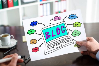 Bir kağıt üzerinde blog kavramı