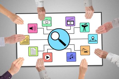 Apps kavramı bir beyaz tahta üzerinde arama