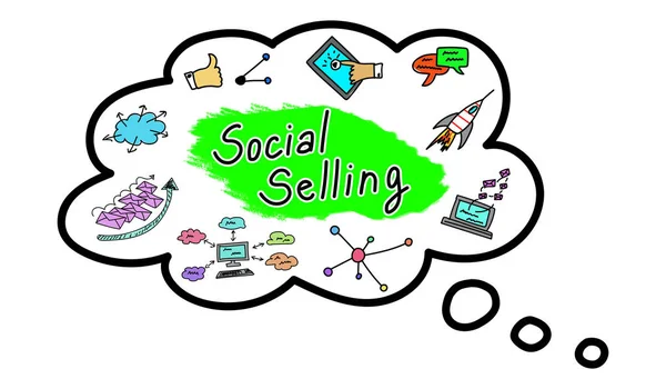Konzept des sozialen Verkaufs — Stockfoto