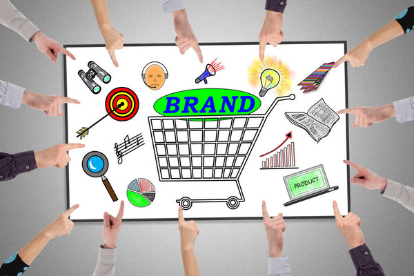 Концепция бренда на доске

