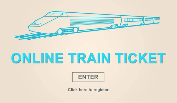 Концепция онлайн железнодорожного билета — стоковое фото