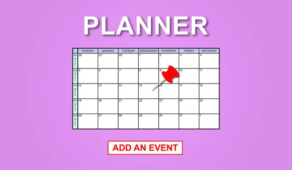 Concept of event adding on planner — Stock Photo, Image