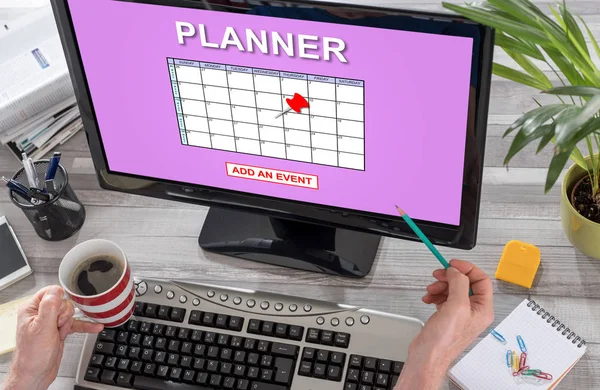 Event adding on planner concept on a computer