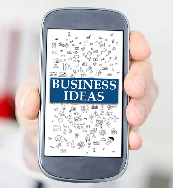 Концепція бізнес-ідей на смартфоні — стокове фото