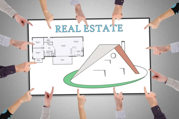 Real estate koncepció a táblára — Stock Fotó