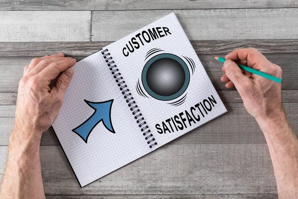 Customer satisfaction concept on a notepad — Stock Photo, Image