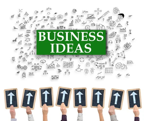 Ideias de negócio conceito em um quadro branco — Fotografia de Stock