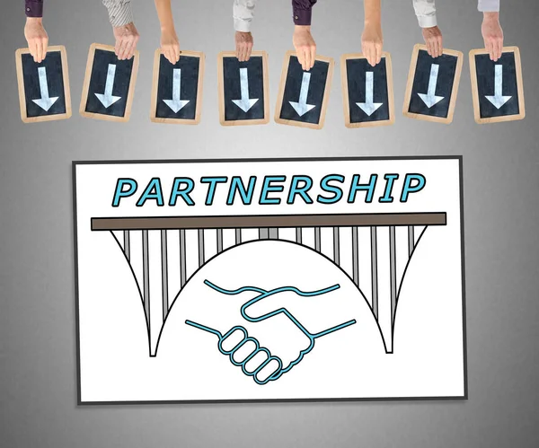 Concept van het partnerschap op een whiteboard — Stockfoto