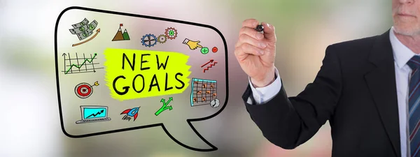 New goals concept drawn by a businessman — Stock Photo, Image