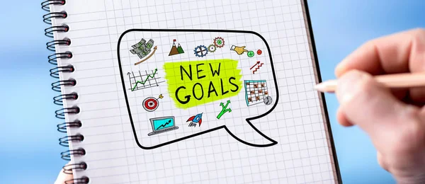New goals concept on a notepad — Stock Photo, Image