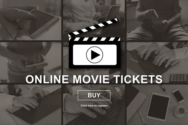 Conceito de bilhetes de cinema online — Fotografia de Stock