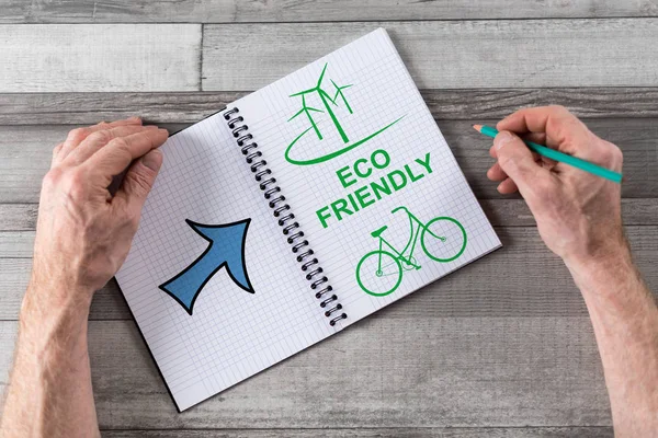 Eco friendly concept on a notepad — Stock Photo, Image