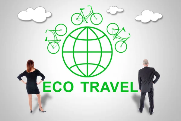 Conceito de viagem ecológica assistido por empresários — Fotografia de Stock