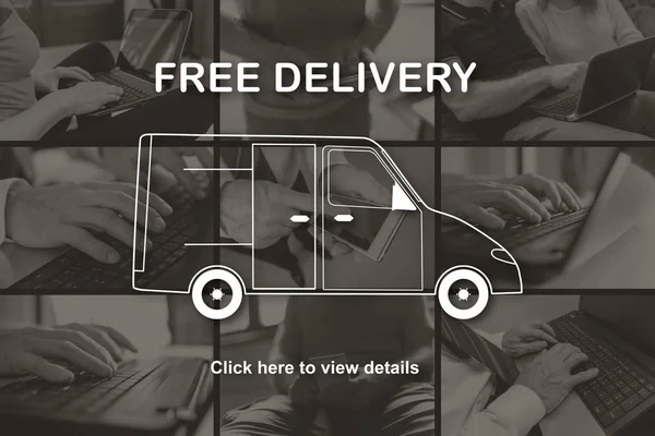 Conceito de entrega gratuita — Fotografia de Stock